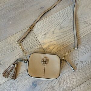 Tory Burch Beige Crossbody Bag with Tassel